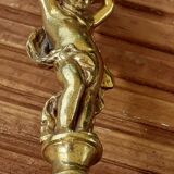 cherubic bronze lamp foot on marble base