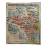 Hatier Kaeppelin school map poster n°10 Brittany Vendée