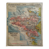 Hatier Kaeppelin school map poster n°10 Brittany Vendée