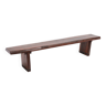 Varnished solid wood bench, mid-20th century