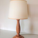 Turned wood lamp vintage 60s-70s