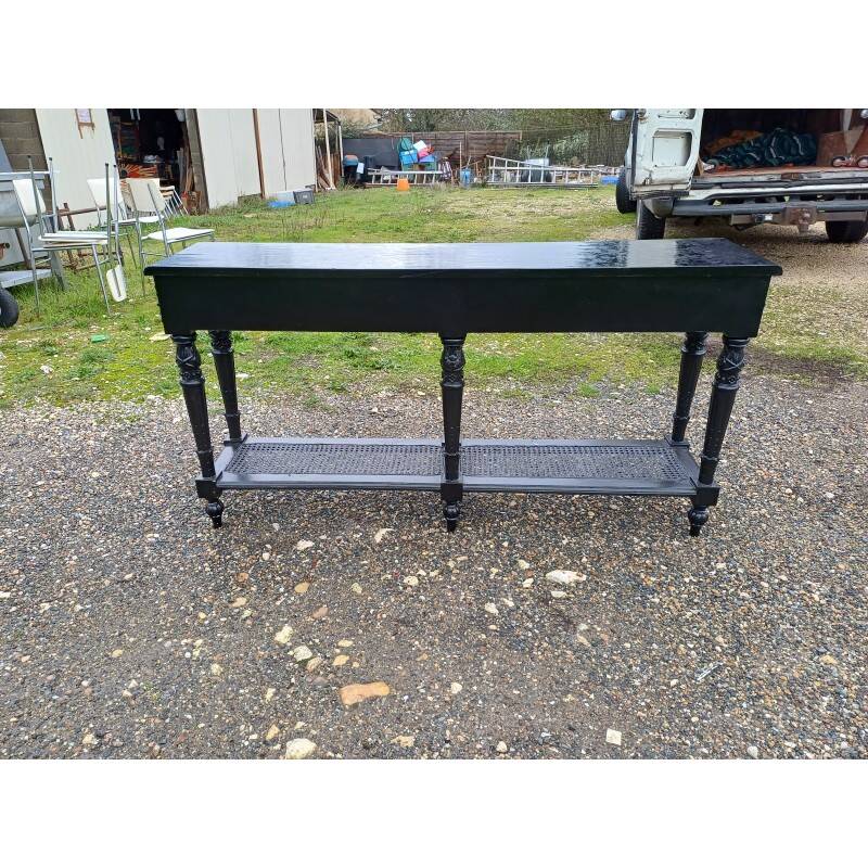 Napoleon III style wooden and cane console