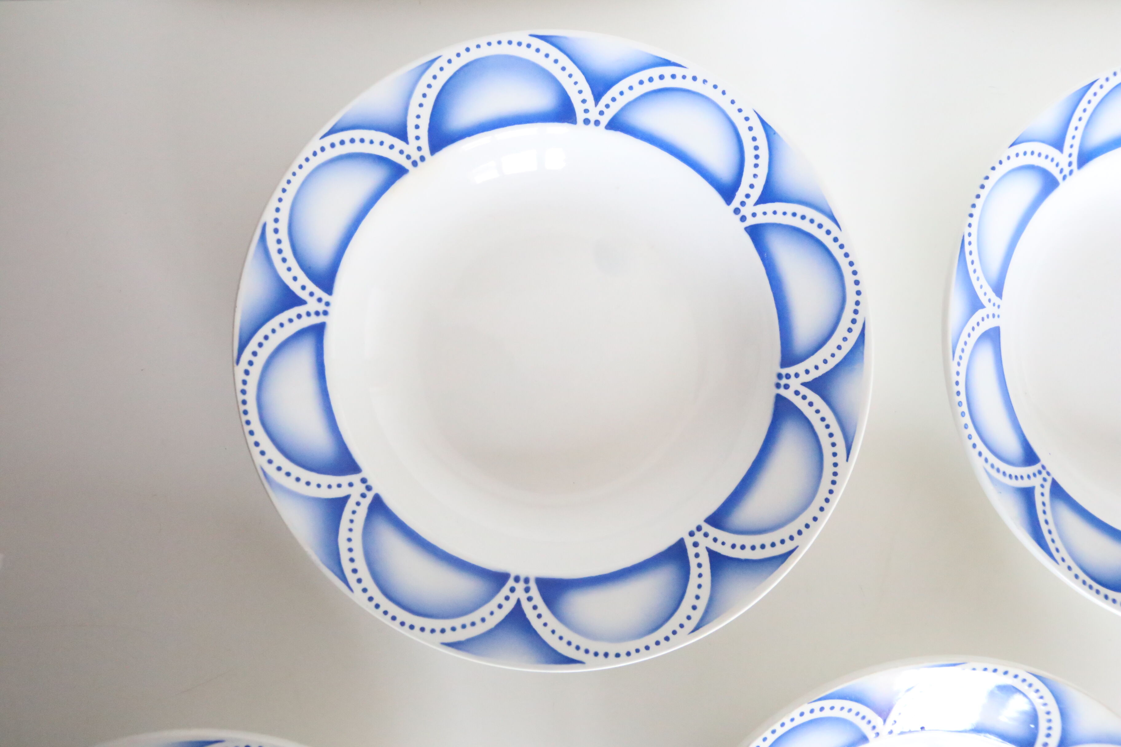 Set de 4 assiettes creuses Sarreguemines motif Arcades