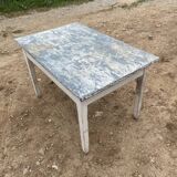 Old zinc plated table