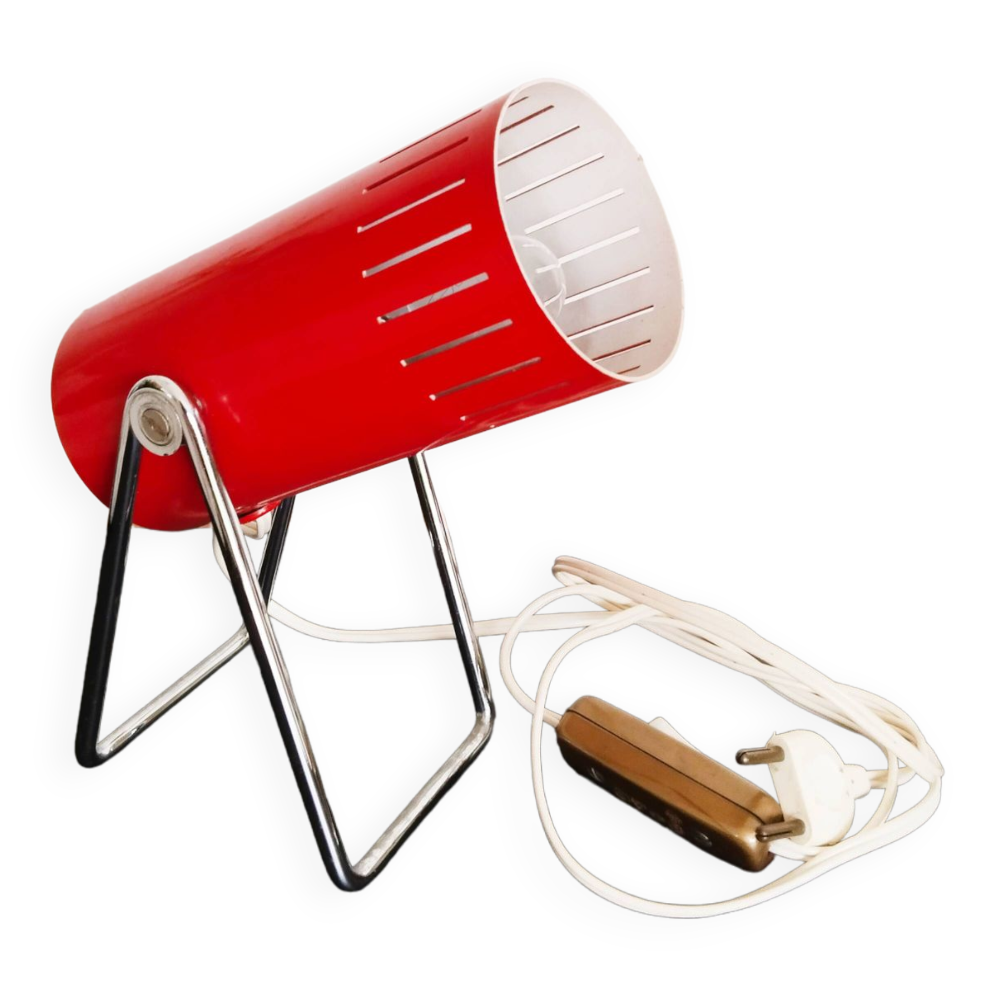 Lampe à poser , spot rouge , années 50