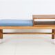 Minimalist mid-century phone / reading bench, oak, Danish modern design, 1960s / 1970s