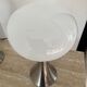 Pair of lamps mushroom opaline and chromed metal 80s