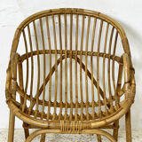 Vintage rattan armchair 60's