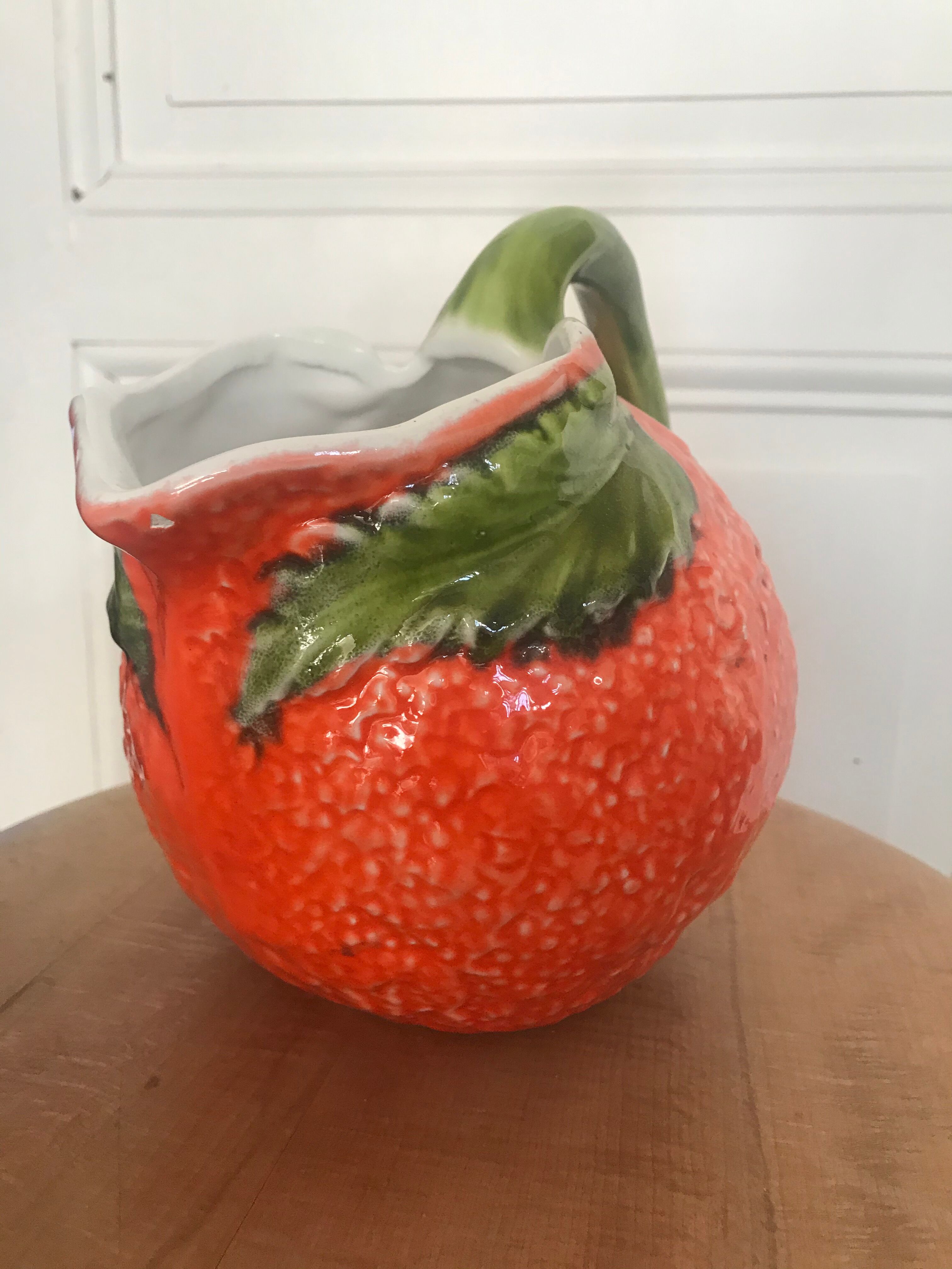Barbotine orange pitcher