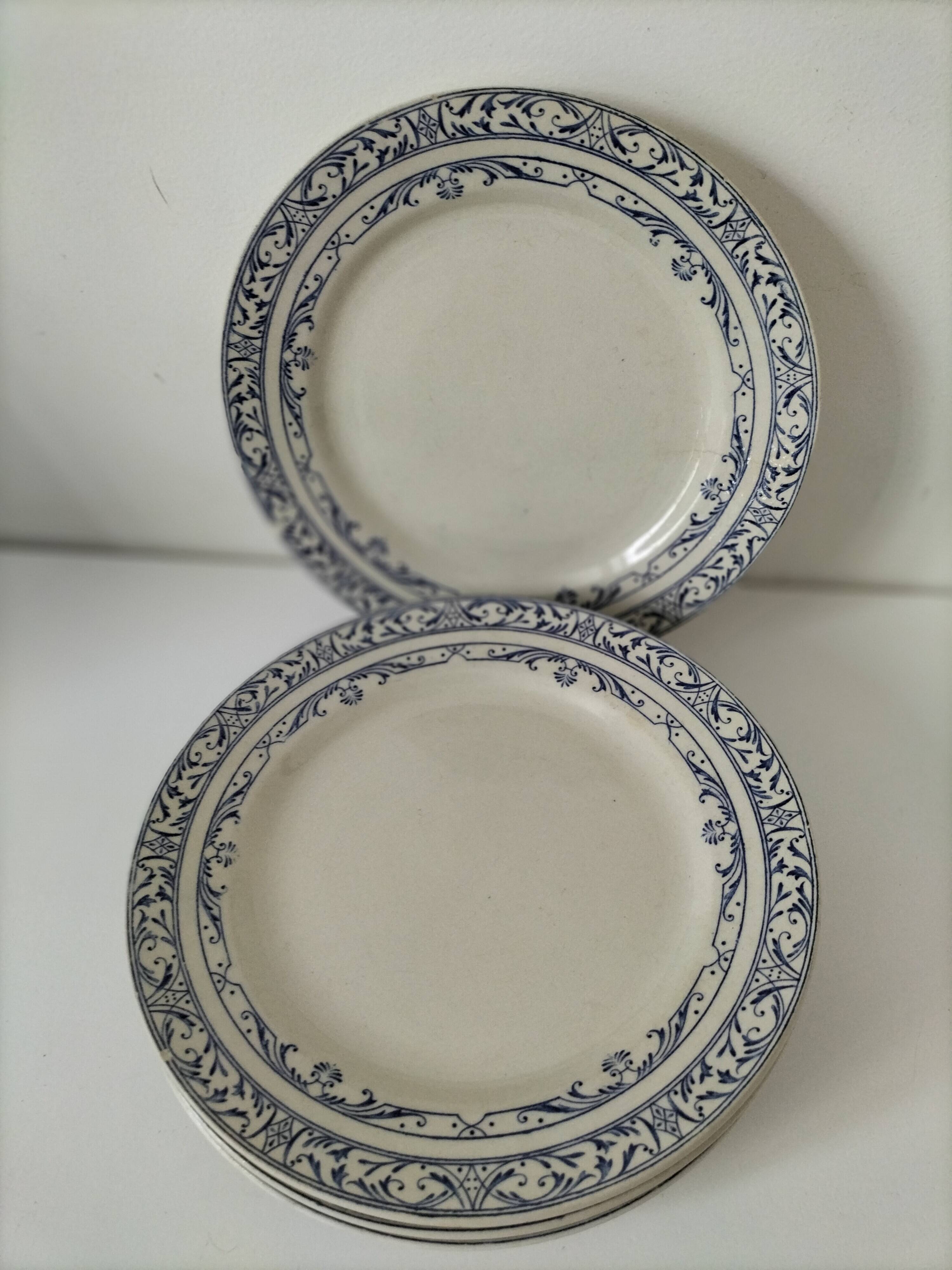 5 plates Creil and Montereau model Colbert – Ironstone 1890-1895