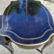 Napoleon III black lacquered wood and brass table