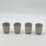 Ensemble de 4 gobelets / verre grès Roger Jacques , vintage