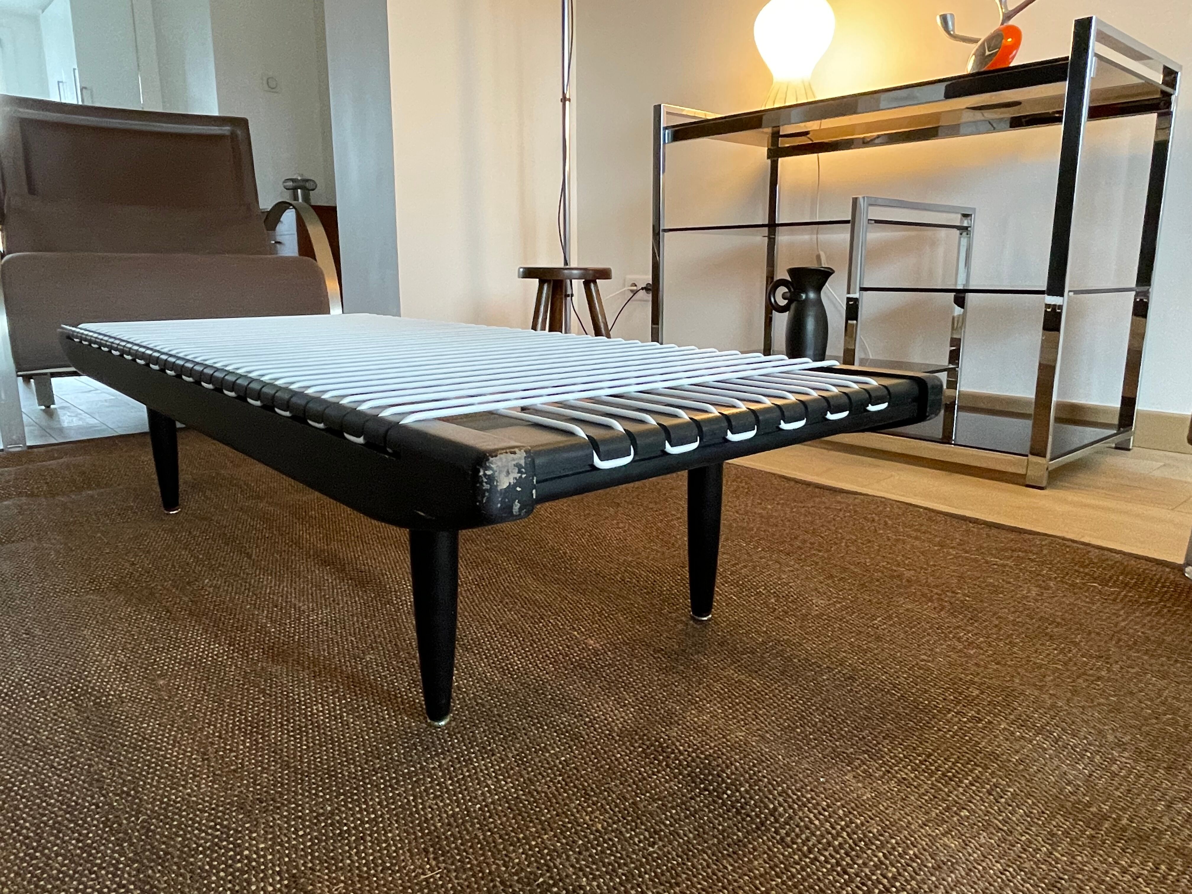 Black lacquered coffee table by Georges Tigien,1960s