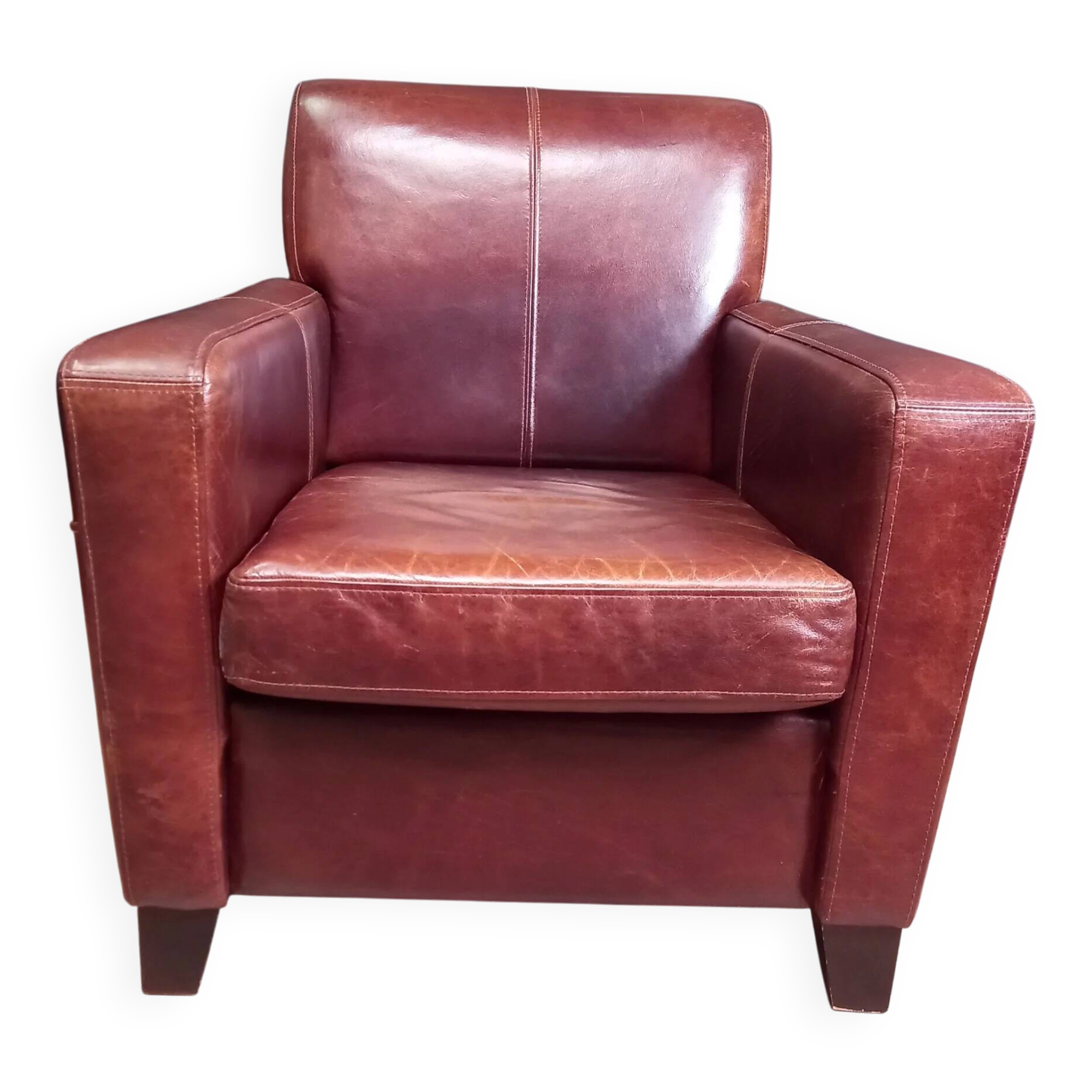Cowhide club armchair, Vintage clubchair