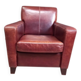 Fauteuil club en cuir de vache, fauteuil club vintage