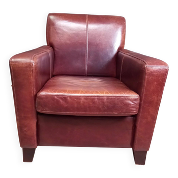 Cowhide club armchair, Vintage clubchair