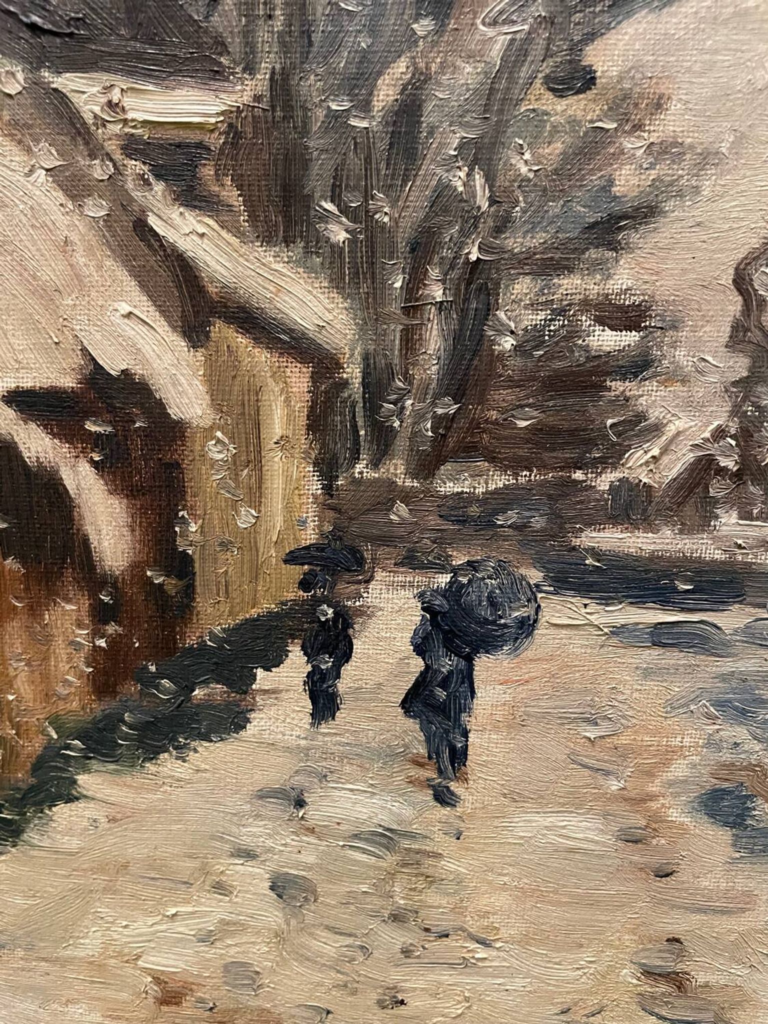 Animated snowy landscape from the early 20th century