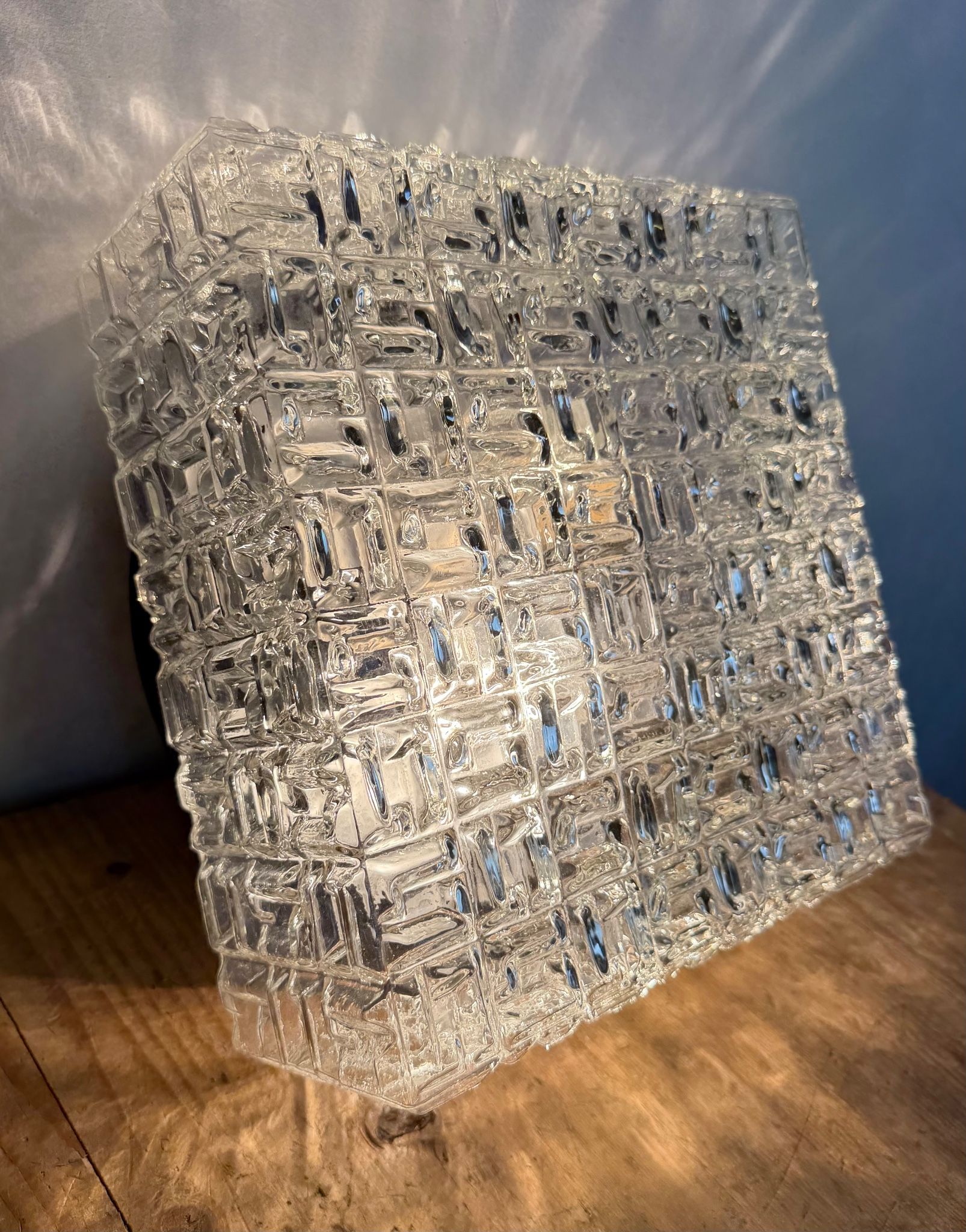 Vintage Glass Wall Or Ceiling Light, 1970s