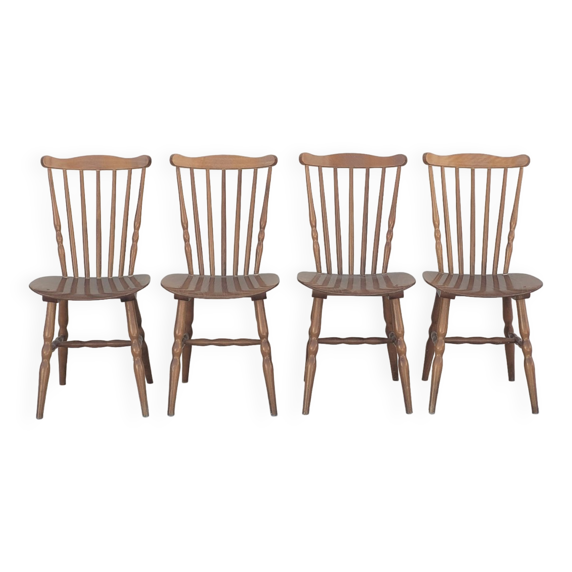 Series of 4 bistro chairs signed Baumann tacoma model 1950 vintage