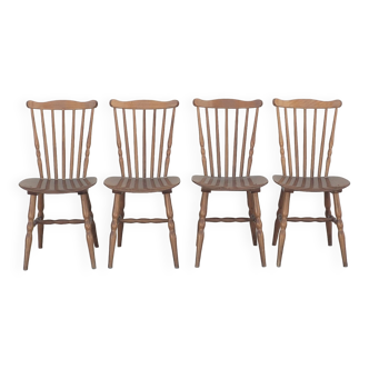 Series of 4 bistro chairs signed Baumann tacoma model 1950 vintage