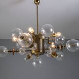 Space Age Brass Candlestick, 1970s, Czechoslovakia