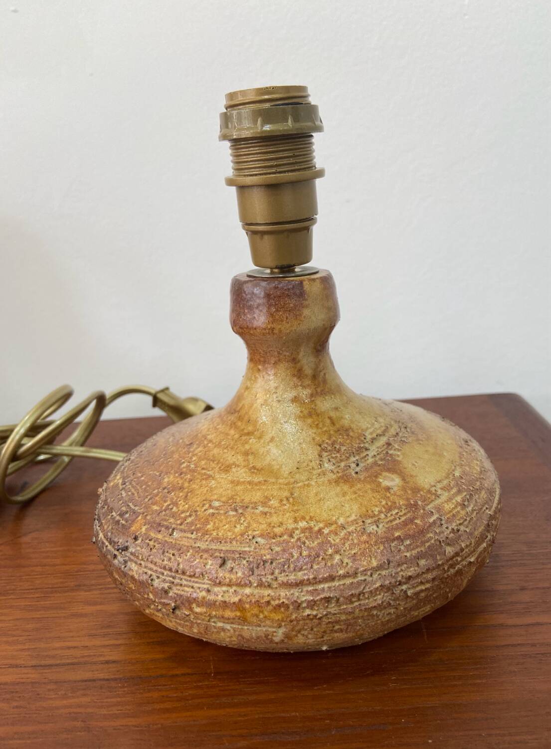 Vallauris stoneware lamp, signed Sesame