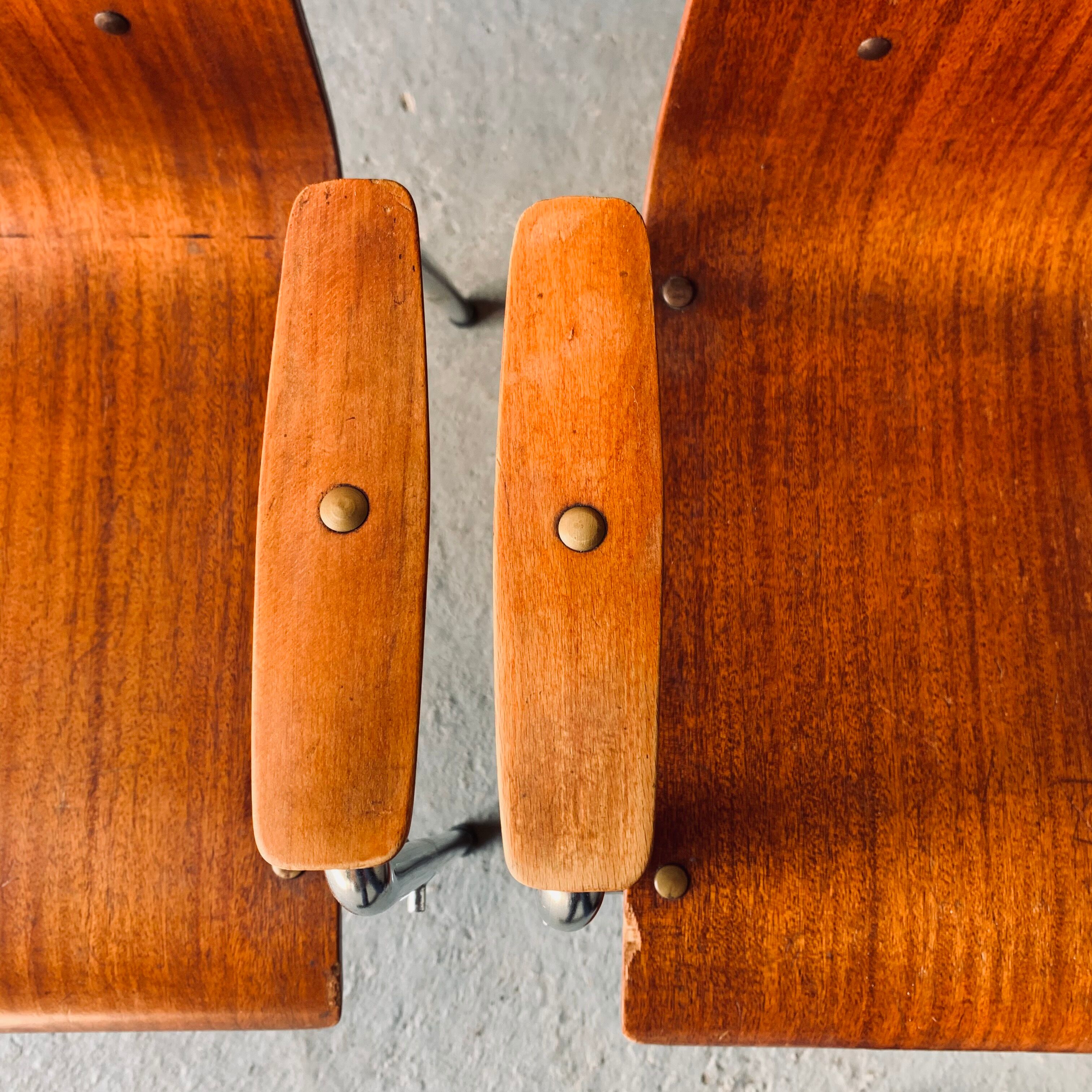 Set of 6 armchairs - Wood & metal -