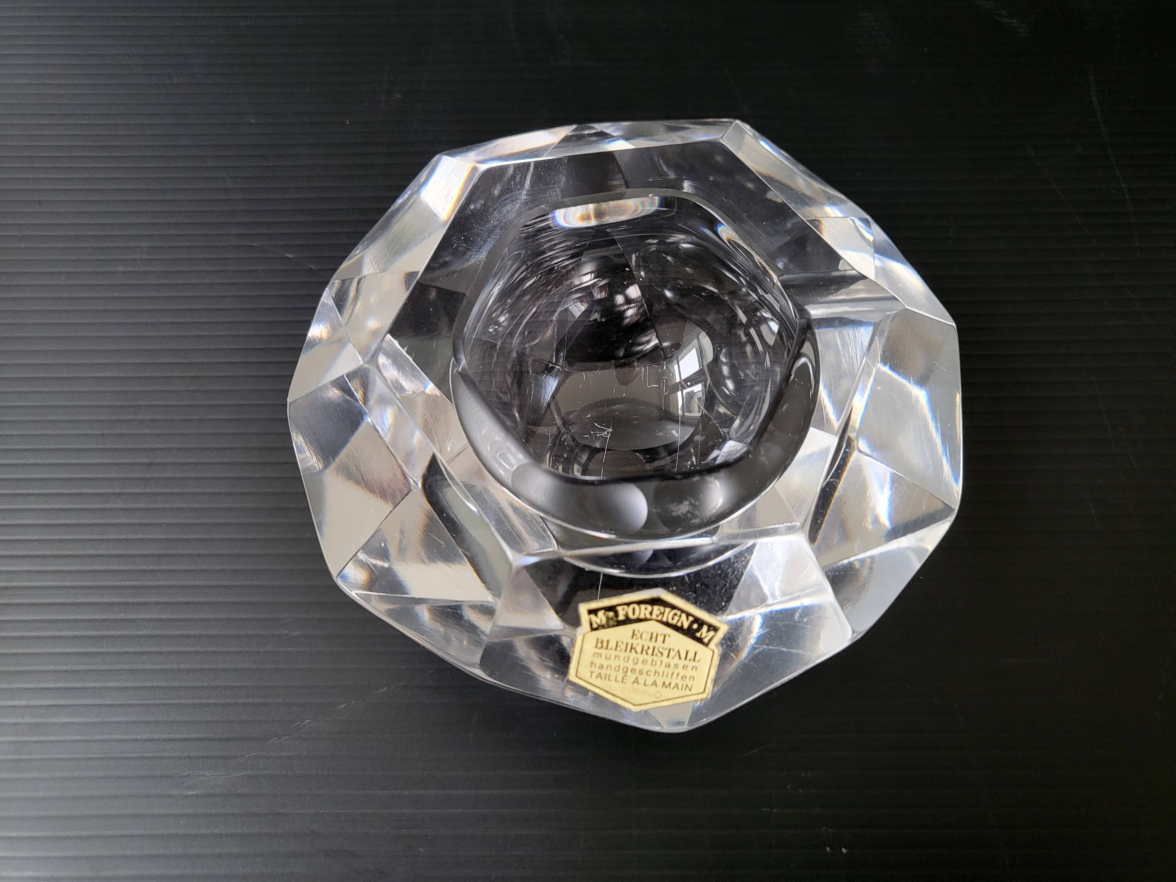 Vintage crystal ashtray