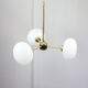 Mid-century brass and opaline glass chandelier
