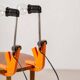 2 orange clamp lamps by revue, 1970