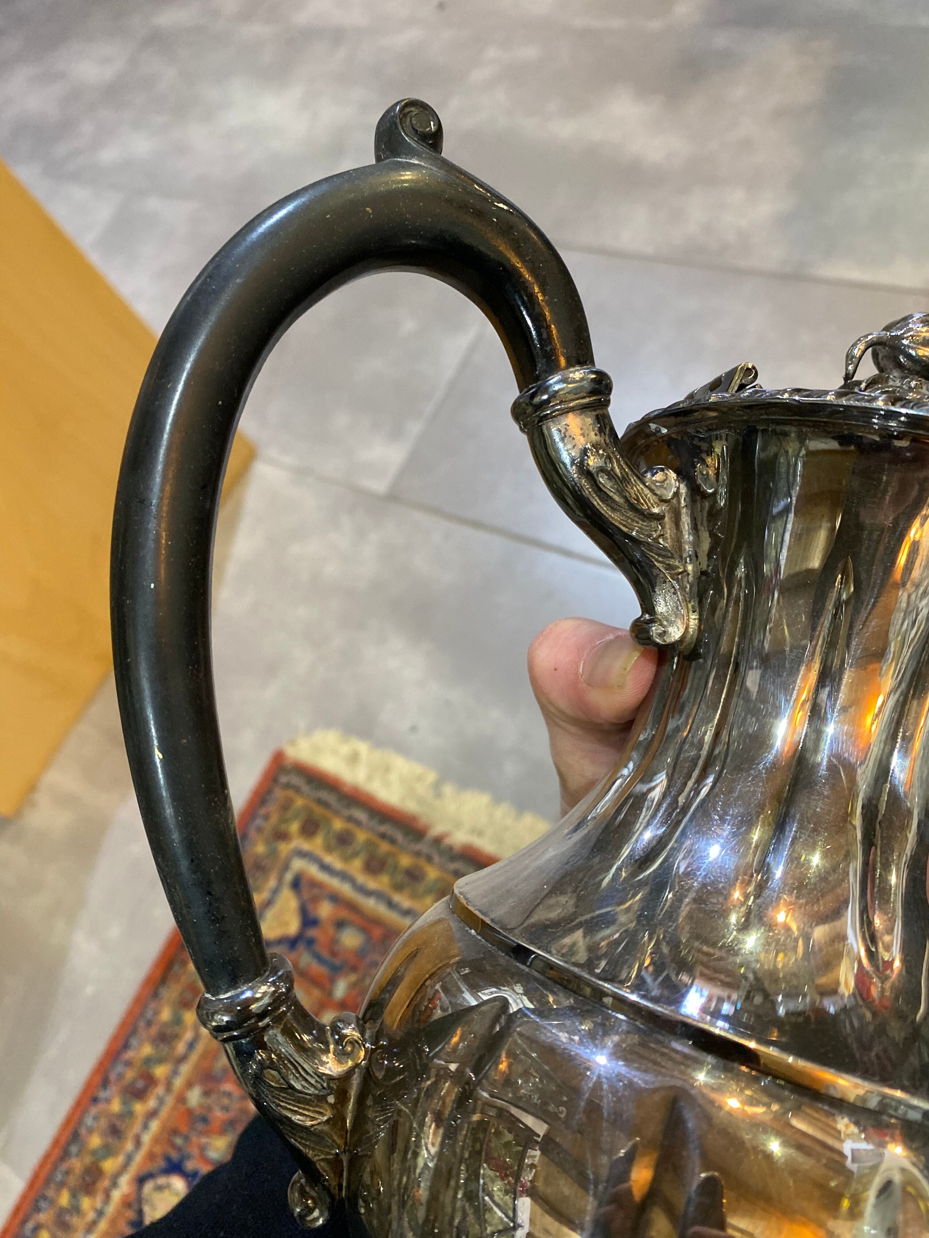 Silver metal tea and coffee set