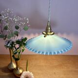 Vintage blue opaline pendant light