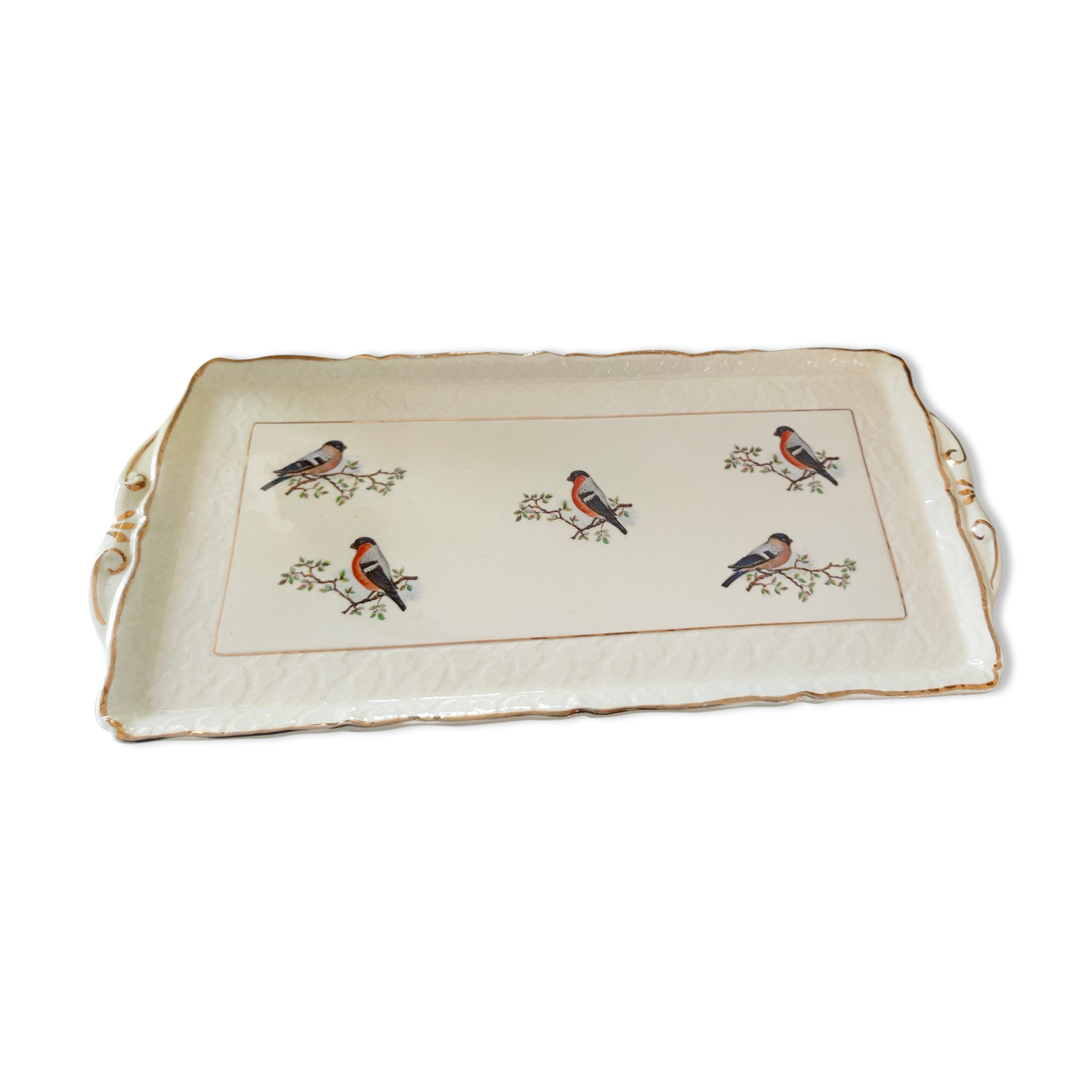 Ceranord St Amand cake dish - bird motifs