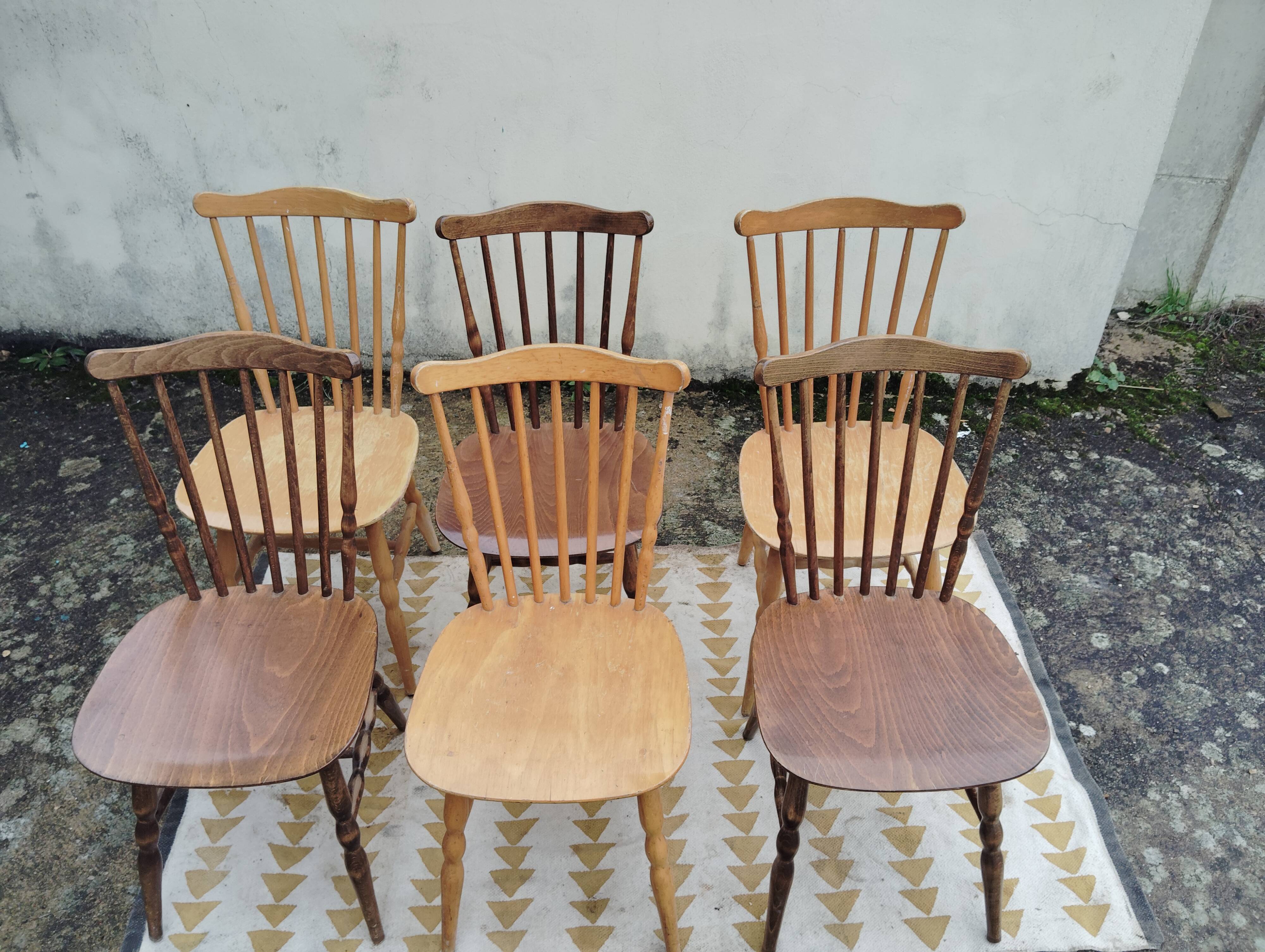 Set 6 chaises bistrot/western Baumann Tacoma en 2 teintes