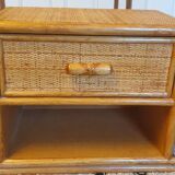 Pair of rattan bedside tables