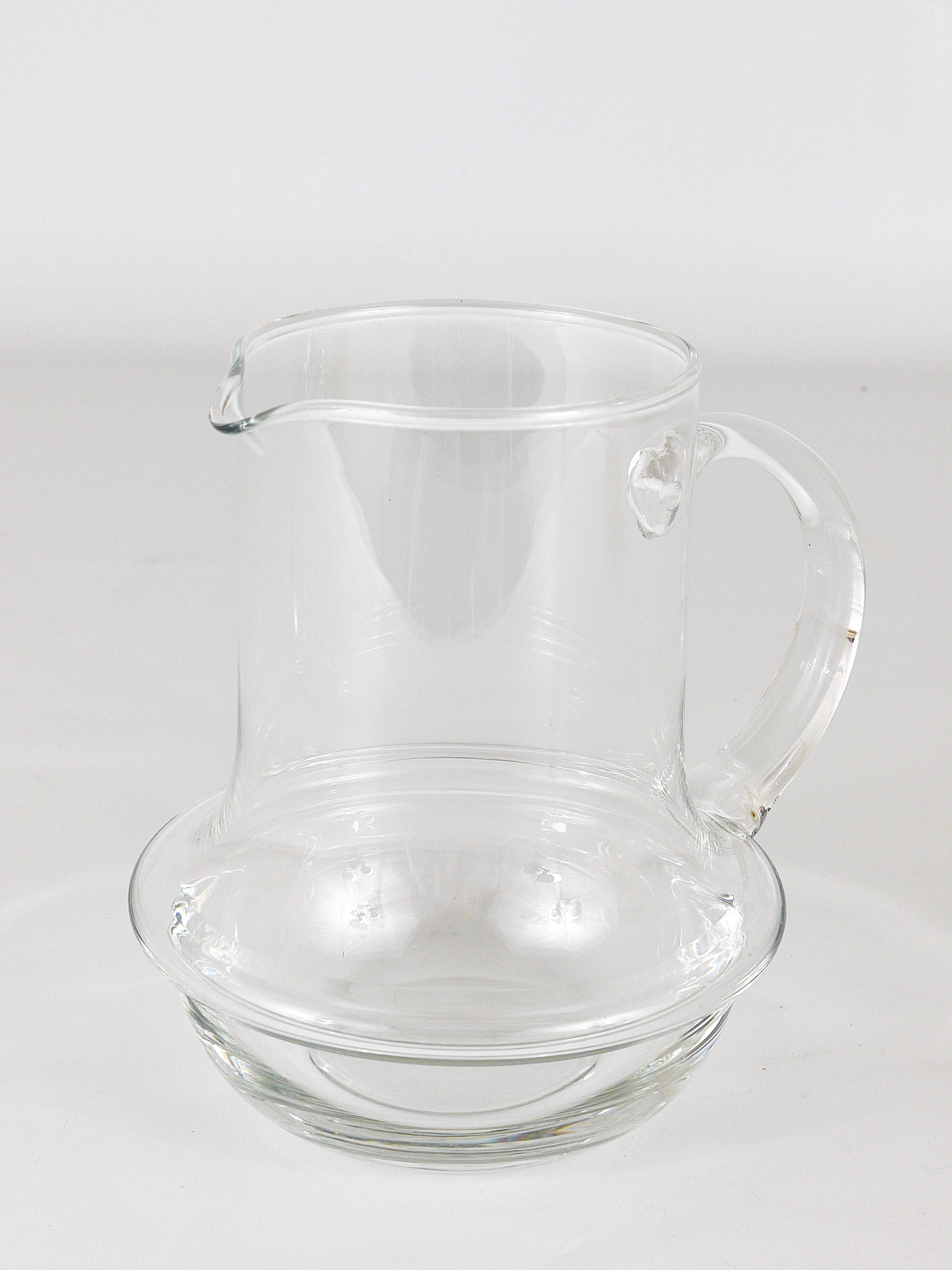 Mid-century glass pitcher by Carl Auböck, Ostovics Culinar, Austria, 1970s.