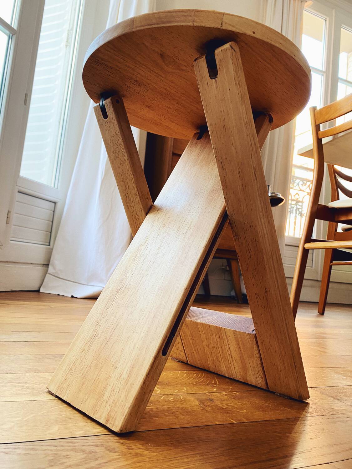 Suzy light wood stools, Adrian Reed, 1970
