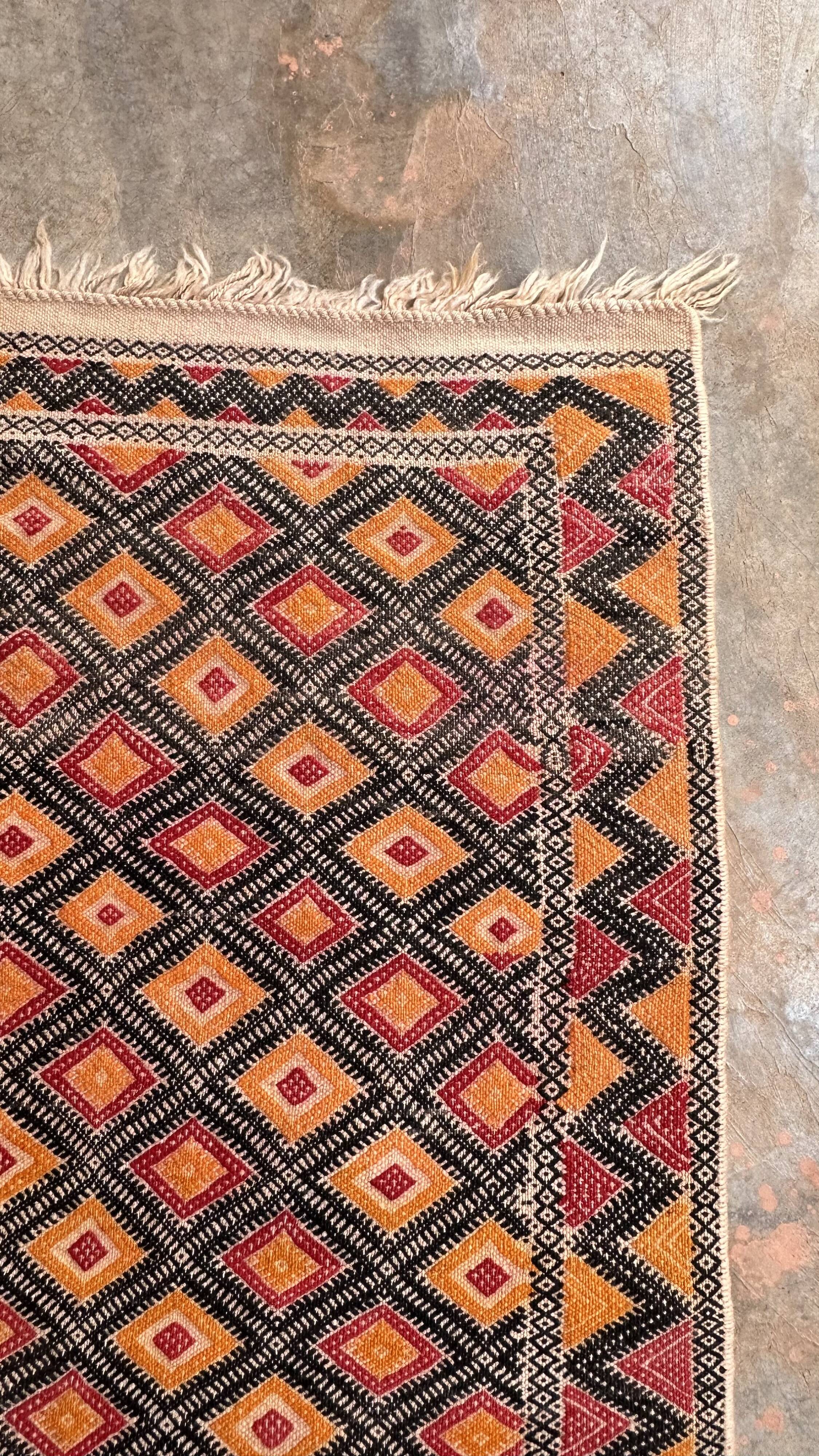 Berber kilim zammour rug - 314 x 158 cm