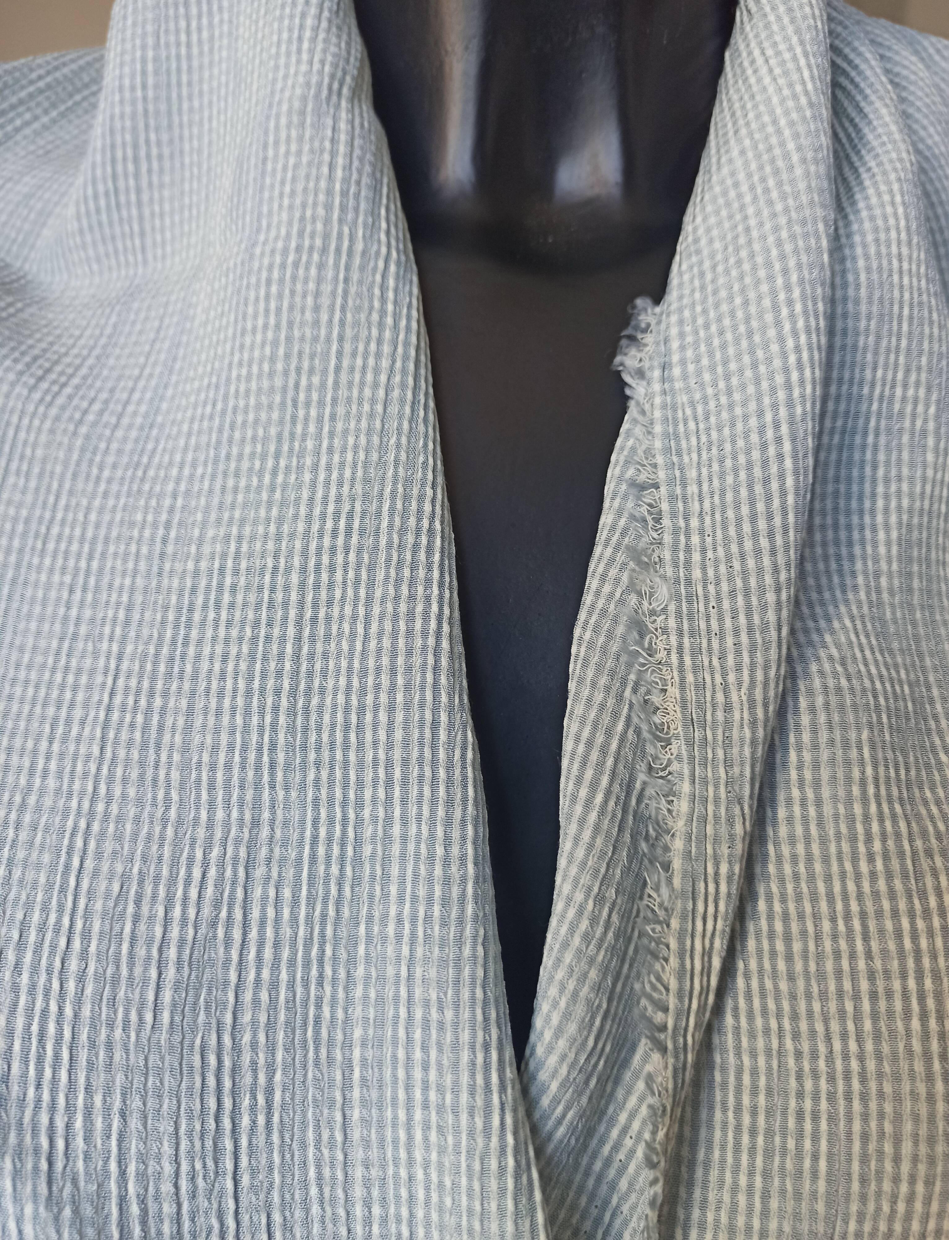 Blue vintage striped fabric