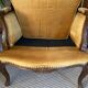 Shepherdess armchair velvet yellow mustard padded vintage