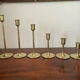 Suite of 6 vintage brass tulip foot candle holders