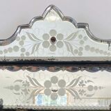 Miroir Louis XIV Régence à parcloses verre gravé Italie
