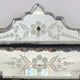 Louis XIV Regency mirror with parcloses engraved glass Italy
