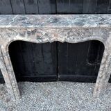 Regency-style fireplace in grey Ardennes marble from around 1900.