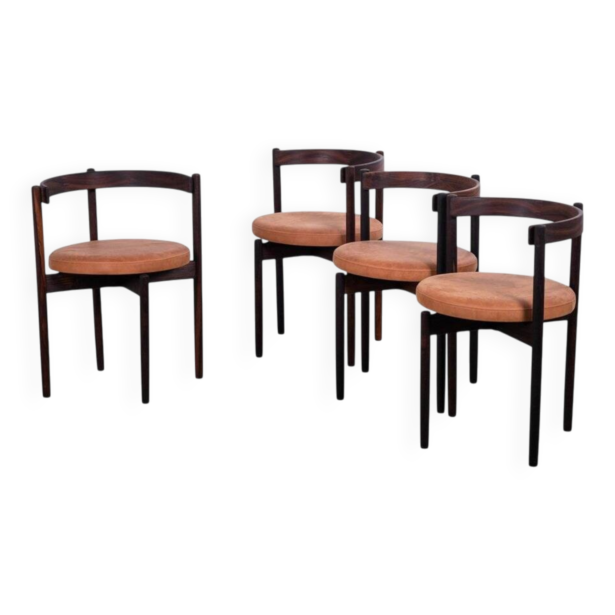 Dining Chairs in Rosewood attributed to Hugo Frandsen for Børge M.S, Denmark, 1964, Set of 4