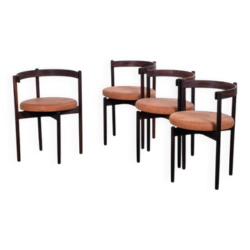 Chaises de salle à manger en palissandre attribuées à Hugo Frandsen pour Børge M.S, Danemark, 1964, Ensemble de 4