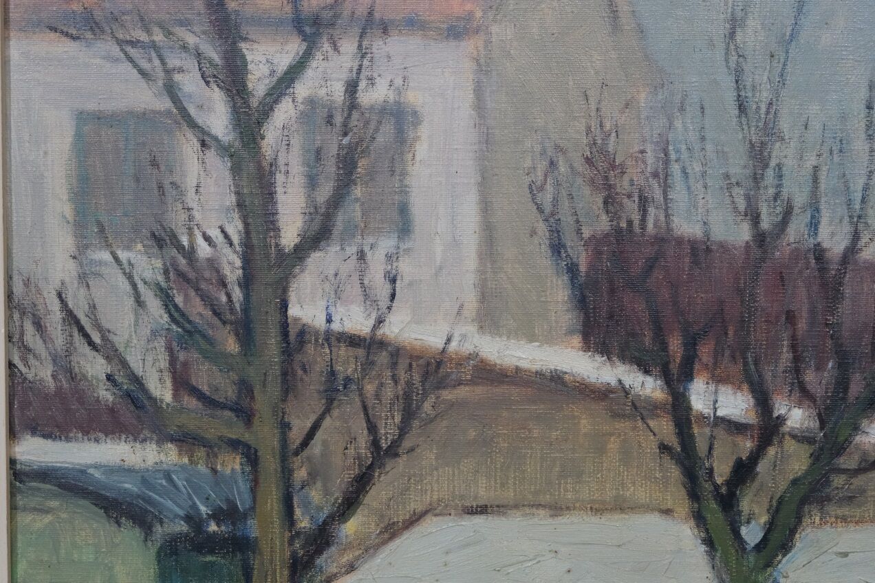 Scandinavian modern painting, 1960s, oil on canvas, framed, Gideon Isaksson