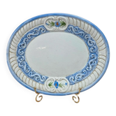 Vintage oval plate Bassano with blue floral relief decoration.