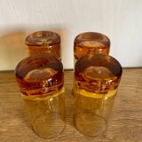 4 verres ambrés, années 60
