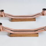 Pair of copper bronze candlesticks